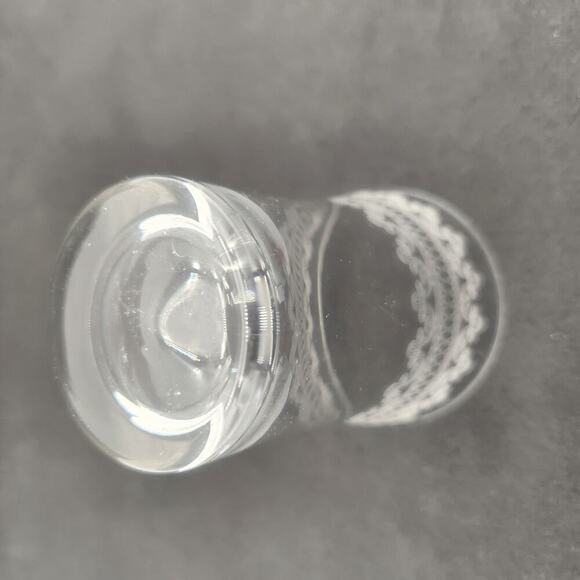 Vintage Fostoria Etched Large Cloverleaf Flair 6 oz. Juice Glass Heavy Base Boho - Picture 9 of 12